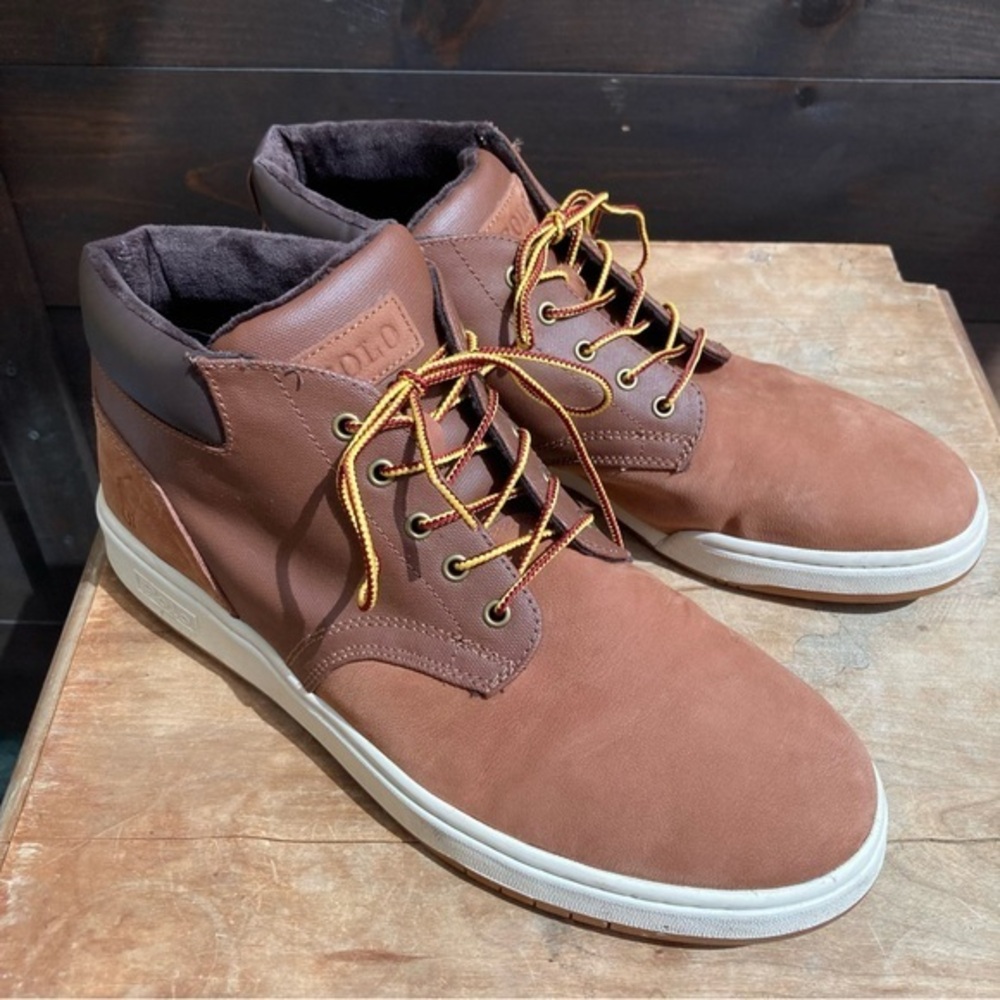 Polo Ralph Lauren Boot Men's size 12 /.‎ UK 11 Pony Nubuck Sneaker Construction